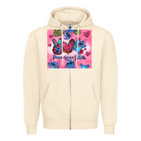 Sandshell peace love stitch Zipper Hoodie - Zillion Design Studio