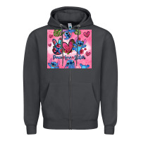 Smoke peace love stitch Zipper Hoodie - Zillion Design Studio