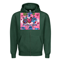 Sports Green peace love stitch Zipper Hoodie - Zillion Design Studio