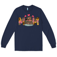 Navy mom bear with sunflowers Long Sleeve Tee - RanaPortraitStore