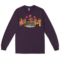 Plum mom bear with sunflowers Long Sleeve Tee - RanaPortraitStore