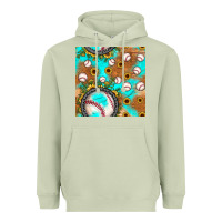 Matcha baseball turquoise sunflower seamless pattern Heavyweight Hoodie - JahusDesignShop