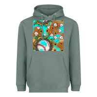 Sage baseball turquoise sunflower seamless pattern Heavyweight Hoodie - JahusDesignShop