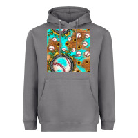 Storm baseball turquoise sunflower seamless pattern Heavyweight Hoodie - JahusDesignShop