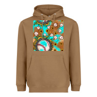 Baseball Turquoise Sunflower Seamless Pattern Heavyweight Hoodie | Teevron