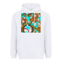 White baseball turquoise sunflower seamless pattern Heavyweight Hoodie - JahusDesignShop