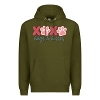 Army Green xoxo hugs and kisses Premium Hoodie - MaliasSmallBusiness