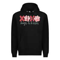 Black xoxo hugs and kisses Premium Hoodie - MaliasSmallBusiness