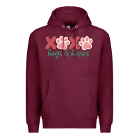Burgundy xoxo hugs and kisses Premium Hoodie - MaliasSmallBusiness