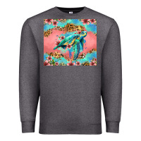 Charcoal Heather floral turtle Premium Sweatshirt - Jasminsmagicworld