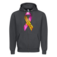 Smoke Breast Cancer Ribbon Softball Zipper Hoodie - texasbilliewilder