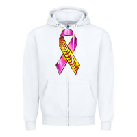 White Breast Cancer Ribbon Softball Zipper Hoodie - texasbilliewilder