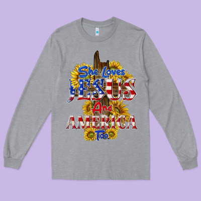 Long Sleeve Tee she loves jesus