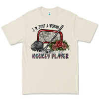 Bone i'm just a woman who loves her hockey player Premium Tee - SublimationCraftShop