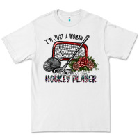 White i'm just a woman who loves her hockey player Premium Tee - SublimationCraftShop