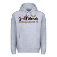 Heather Grey godfidence Premium Hoodie - MaliasSmallBusiness