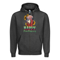 Charcoal Heather happy thanksgiving turkey Zipper Hoodie - RanaPortraitStore