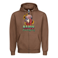 Chestnut happy thanksgiving turkey Zipper Hoodie - RanaPortraitStore