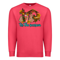 Cardinal tis the seasin with christmas cake abd jesus Premium Sweatshirt - AdoDesignShop