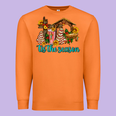 Tis The Seasin With Christmas Cake Abd Jesus Premium Sweatshirt Designed By Adodesignshop