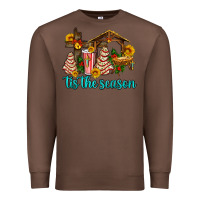 Chestnut tis the seasin with christmas cake abd jesus Premium Sweatshirt - AdoDesignShop