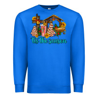 True Royal tis the seasin with christmas cake abd jesus Premium Sweatshirt - AdoDesignShop