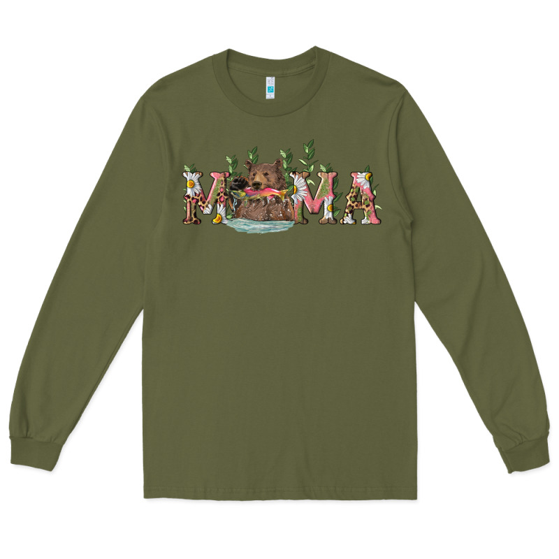 Mama With Bear And Daisy Long Sleeve Tee by RanaPortraitStore | Teevron