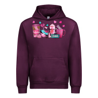 Mauve Wine lash hustler with eyelashes coffee cups Urban Hoodie - NancyCooperArtShop