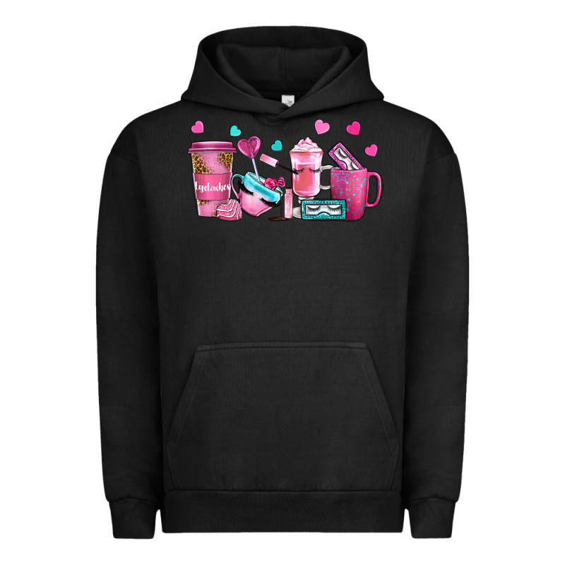 Lash Hustler With Eyelashes Coffee Cups Urban Hoodie by NancyCooperArtShop | Teevron