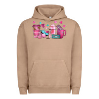 Pigment Burro lash hustler with eyelashes coffee cups Urban Hoodie - NancyCooperArtShop