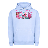 Pigment Grape Ice lash hustler with eyelashes coffee cups Urban Hoodie - NancyCooperArtShop