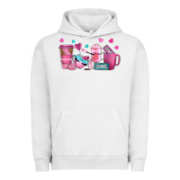 Pigment Lunar Rock lash hustler with eyelashes coffee cups Urban Hoodie - NancyCooperArtShop