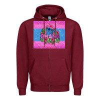Burgundy ohana stitch Zipper Hoodie - Zillion Design Studio