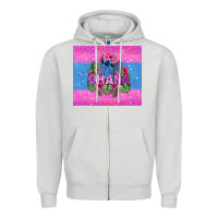 Dove Grey ohana stitch Zipper Hoodie - Zillion Design Studio