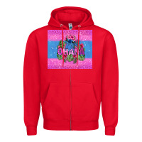 Red ohana stitch Zipper Hoodie - Zillion Design Studio