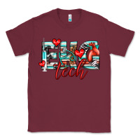 Burgundy ekg tech Classic Tee - texasbilliewilder