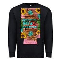 Black raised 90's country guitar cactus sunflower's 12 oz can cooler  (slim) Premium Sweatshirt - Artiststas