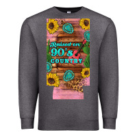 Charcoal Heather raised 90's country guitar cactus sunflower's 12 oz can cooler  (slim) Premium Sweatshirt - Artiststas