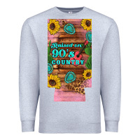 Heather Grey raised 90's country guitar cactus sunflower's 12 oz can cooler  (slim) Premium Sweatshirt - Artiststas