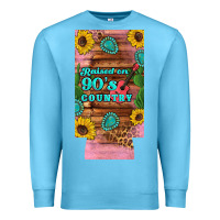 Ocean Blue raised 90's country guitar cactus sunflower's 12 oz can cooler  (slim) Premium Sweatshirt - Artiststas