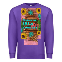 Purple raised 90's country guitar cactus sunflower's 12 oz can cooler  (slim) Premium Sweatshirt - Artiststas