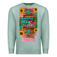 Seafoam raised 90's country guitar cactus sunflower's 12 oz can cooler  (slim) Premium Sweatshirt - Artiststas