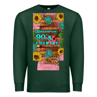 Sports Green raised 90's country guitar cactus sunflower's 12 oz can cooler  (slim) Premium Sweatshirt - Artiststas