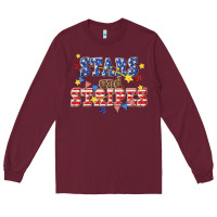 Burgundy stars and striper billie wilder Long Sleeve Tee - texasbilliewilder