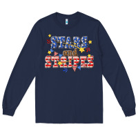 Navy stars and striper billie wilder Long Sleeve Tee - texasbilliewilder