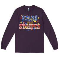 Plum stars and striper billie wilder Long Sleeve Tee - texasbilliewilder