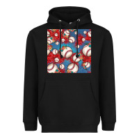 Black baseball paisley and jean pattern, baseball seamless pattern Heavyweight Hoodie - JahusDesignShop