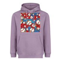 Lavender baseball paisley and jean pattern, baseball seamless pattern Heavyweight Hoodie - JahusDesignShop