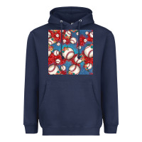 Navy baseball paisley and jean pattern, baseball seamless pattern Heavyweight Hoodie - JahusDesignShop