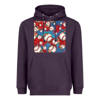 Plum baseball paisley and jean pattern, baseball seamless pattern Heavyweight Hoodie - JahusDesignShop